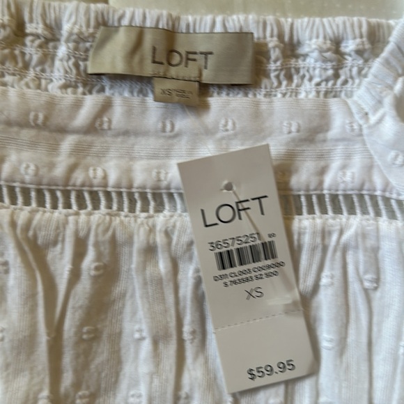 Beautiful Loft 100% cotton summer shirt.  White color - Picture 2 of 3